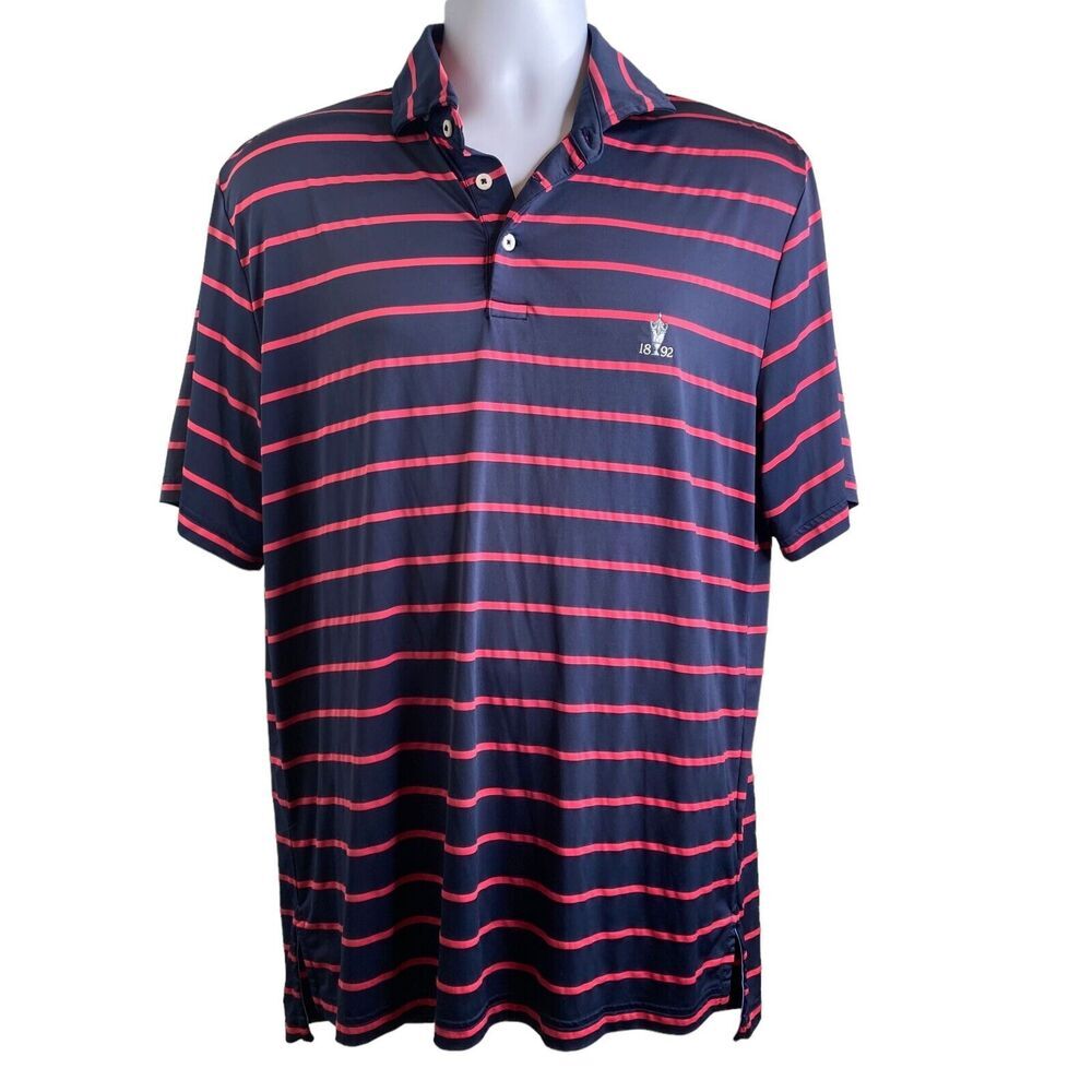 Ralph Lauren RLX Men's Striped Golf Polo Shirt Sz M Athletic Performance Preppy